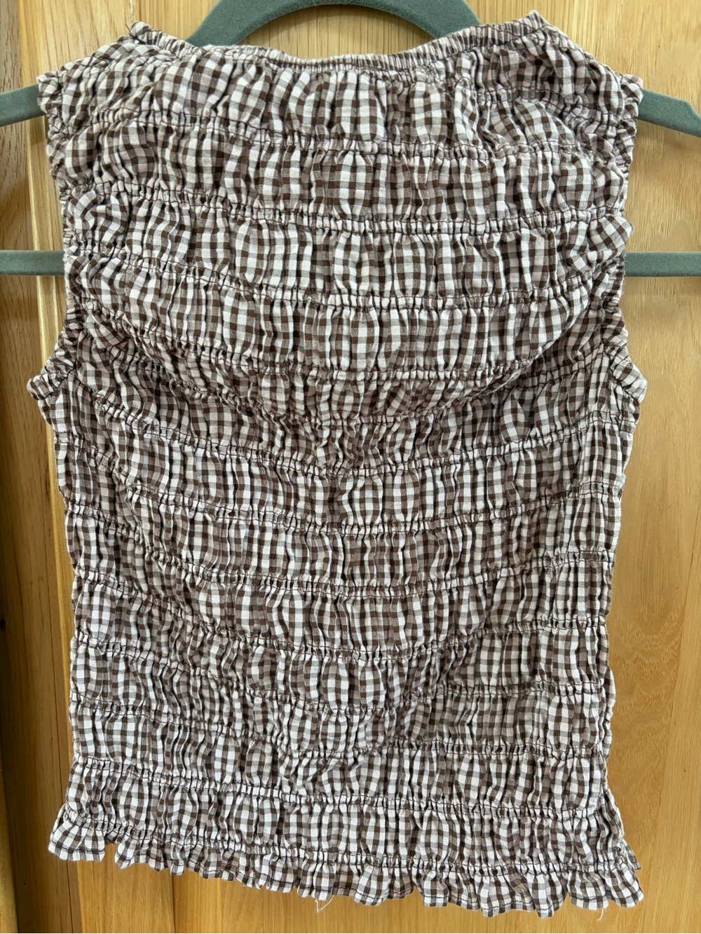 ASOS Brown and Pink Smocked Tank Top